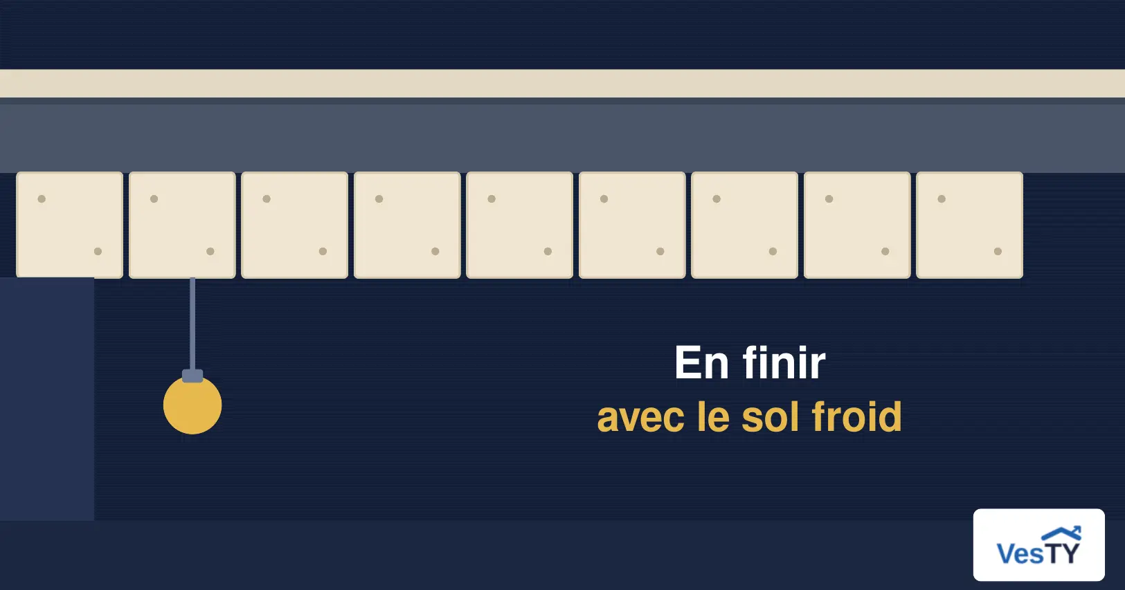 Sous-face d'un plancher de cave isolée par des panneaux, vue depuis le sous-sol